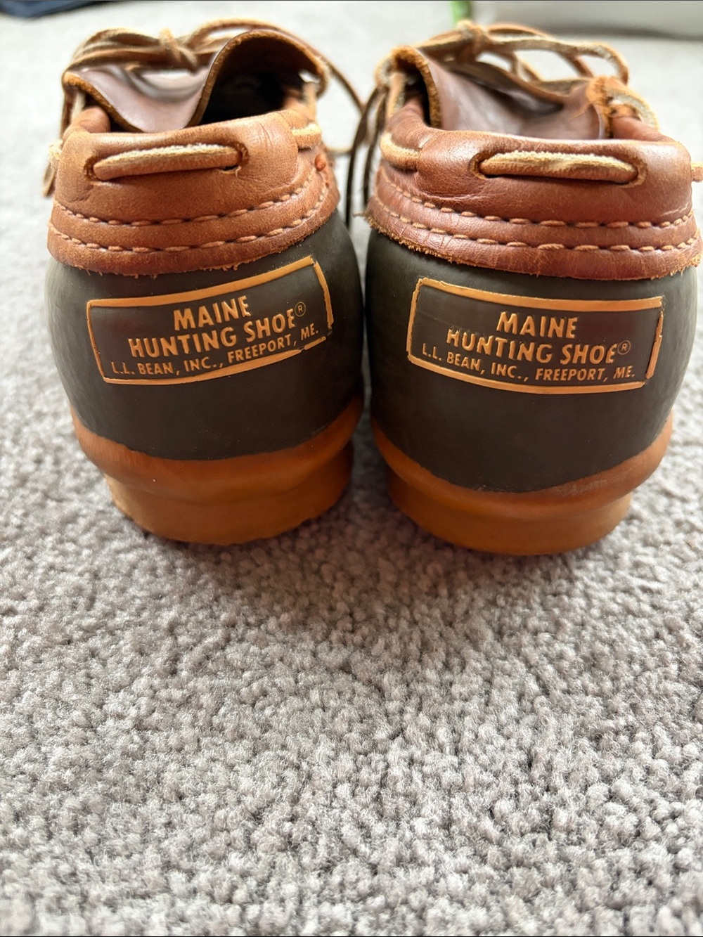 L.L. Bean Maine Hunting Shoes Low Duck Boots Brown Leather Size 8
